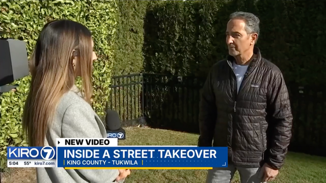 Jim Fuda on KIRO 7 News Inside a Street Takeover in Tukwila, Wash